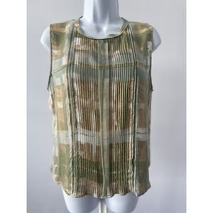 Women's Sz: IT 14 US XS Armani Collezioni Silk Bl Abstract Sleeveless Top (b61)